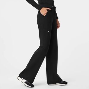 Figs High Waisted Isabel wide leg scrub pants / black, size x-large petite